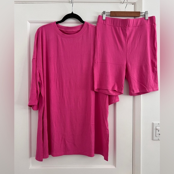 Dressed in LALA Pink Oversized Tunic Set - Picture 2 of 7
